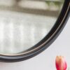 Handsome Cleveland Mirror With Rope Strap Contemporary Design Circle Mirror With Round Metal Frame For Wall Decor Bathroom, Entryway - Black And Silver - Image 6