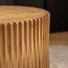 Vintage Fashion Style Cylindrical Nesting Coffee Table Set With Vertical Textured Embossed Design - Natural - Image 16