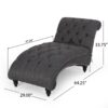 Chaise Lounge With Button Tufted Diamon Stitch - Charcoal - Image 3