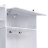 Wide Hall Tree With Shoe Storage, 4 In 1 Entryway Bench With 8 Cubbies, 7 Coat Hooks & Adjustable Shelf For Hallway - White - Image 10