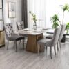 Nikki - Modern, High-End Tufted Solid Wood Contemporary Velvet Upholstered Dining Chair With Chrome Stainless Steel Plating Legs, Nailhead Trim (Set of 2) - Gray / Chrome - Image 13