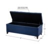 Shandra - Tufted Top Soft Close Storage Bench - Navy - Image 3