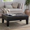 Chatham - Ottoman With Drawer Leather Storage Solution - Dark Coffee - Image 6