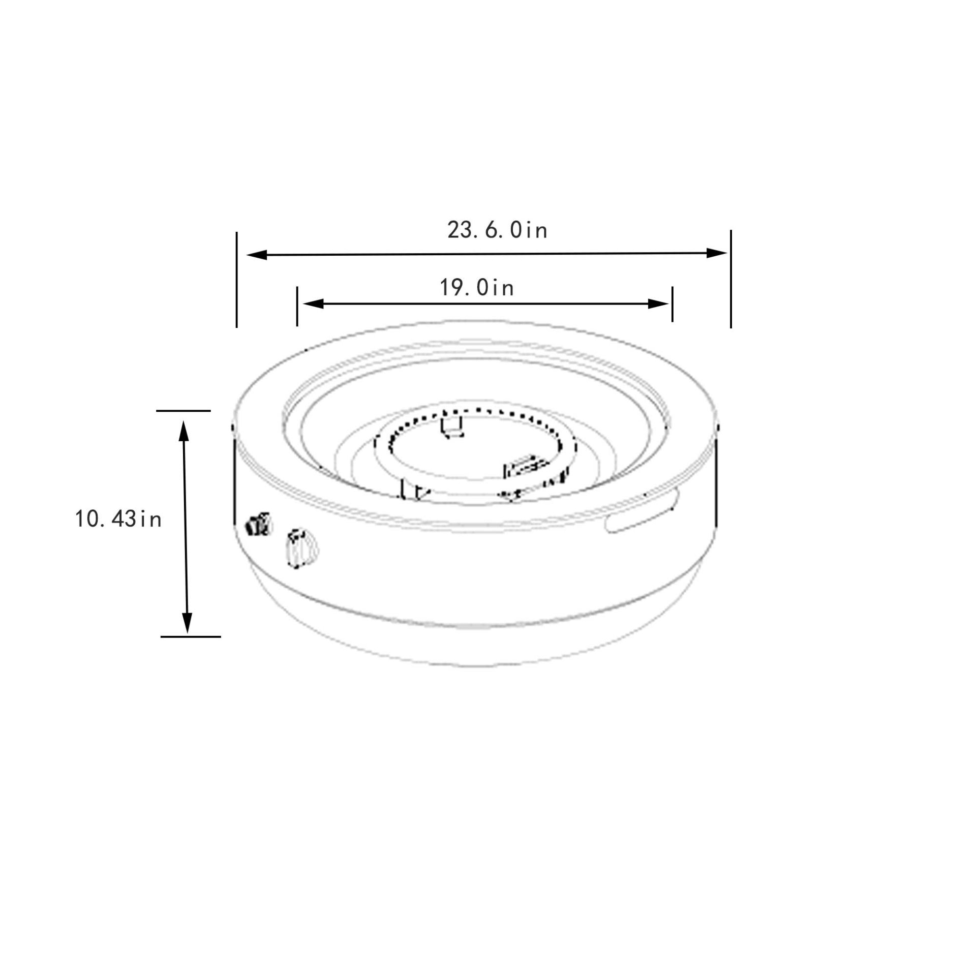 23" Propane Gas Fire Pit Bowl, 40000 Btu Round Steel Fire Pit For Outside Patio Deck Garden Backyard - Gray - Image 3