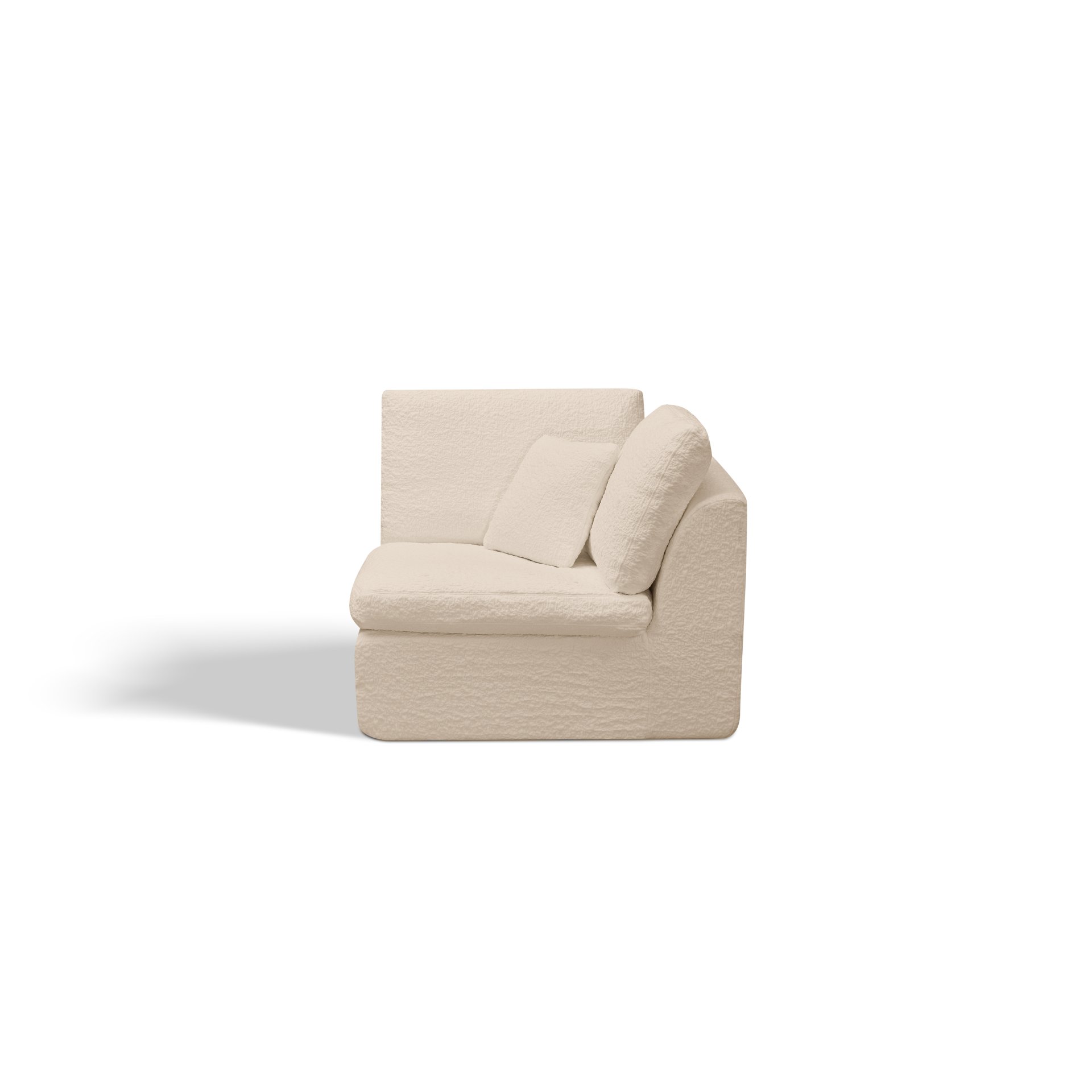 Cloud L Shape Modular Sectional Sofa With Ottoman, 3 Seater Convertible Couch - Beige - Image 12