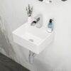 Rectangle Wall Mount Bathroom Sink With Single Faucet Hole - White - Image 2