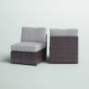 Armless - Patio Chair With Cushions (Set of 2) - Brown - Image 3