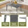 6 Pieces Dining Room Table Set, Rustic Farmhouse Dining Room Rectangular Table With 4 Upholstered Chairs And Bench, Solid Wood Kitchen Dining Table Set For 6 Persons - Gray - Image 6