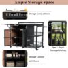 Outdoor Kitchen Island With Storage, Cooking Station, Grill Cart, Foldable Tabletop, And Bottle Opener - Dark Brown - Image 5