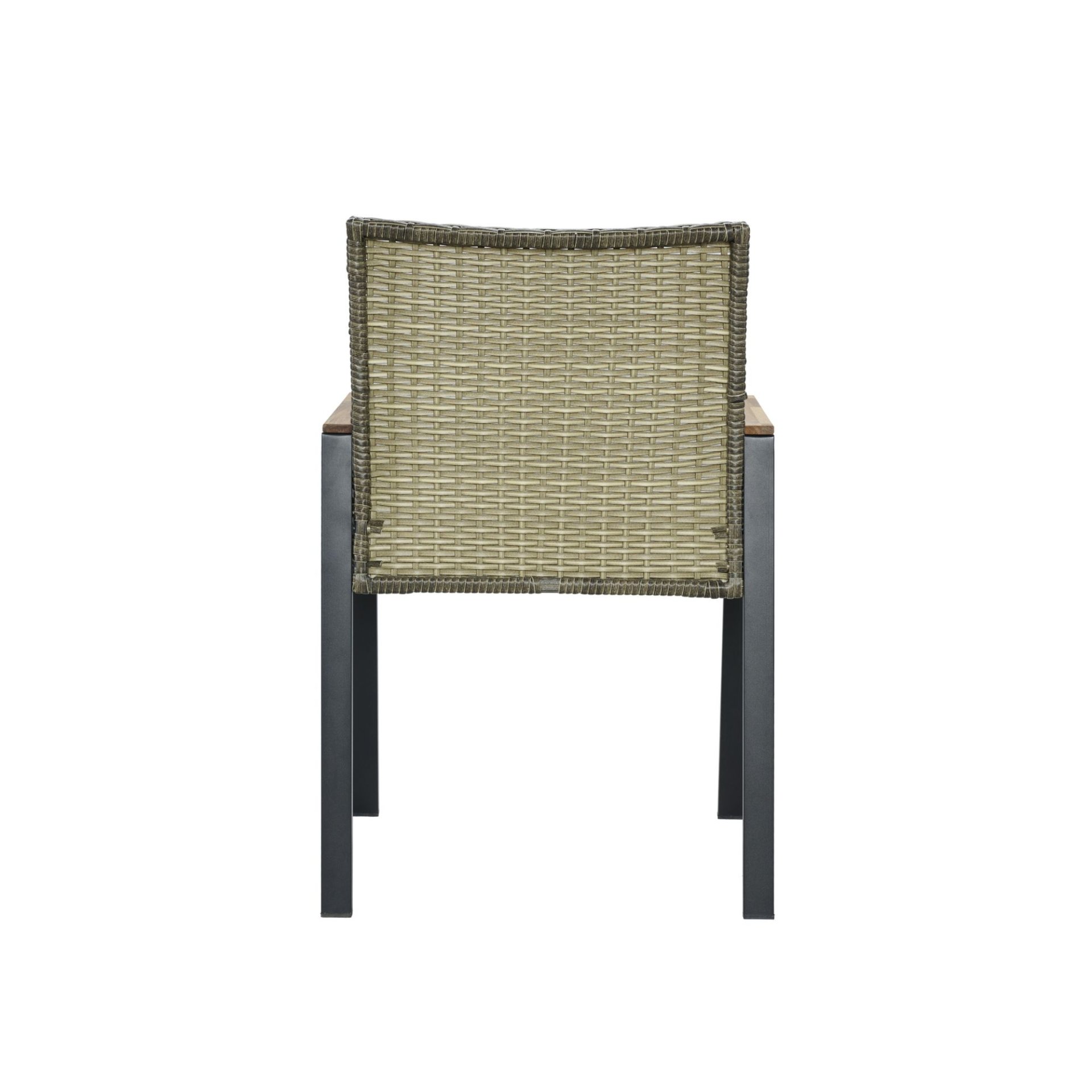 All Weather 7 Piece Patio Dining Table Set With Umbrella Hole - Brown / Gray - Image 21