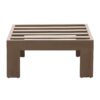 Patio Indoor Outdoor Aluminum Ottoman Footstool With Cushion, Wood Grained - Light Brown - Image 4