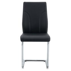 Modern (Set of 6) Dining Chair Set With High Back Material And Sturdy Legs - Black