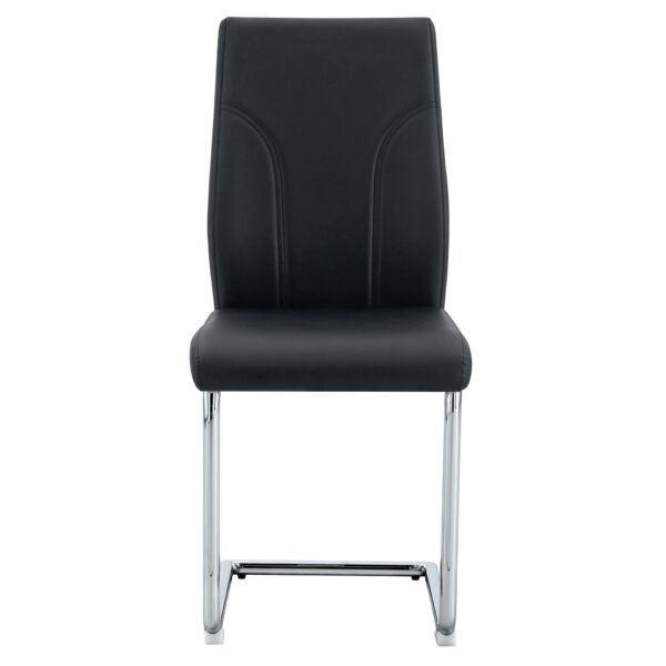 Modern (Set of 6) Dining Chair Set With High Back Material And Sturdy Legs - Black