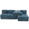 Sectional Sofa Full Compressed Sofa Modular Sofa Couch Free Combined Sofa With Deep Seating And 2 Side Pockets For Living Room - Blue - Image 18