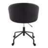 Claire - Contemporary / Glam Task Chair - Black / Silver - Image 4