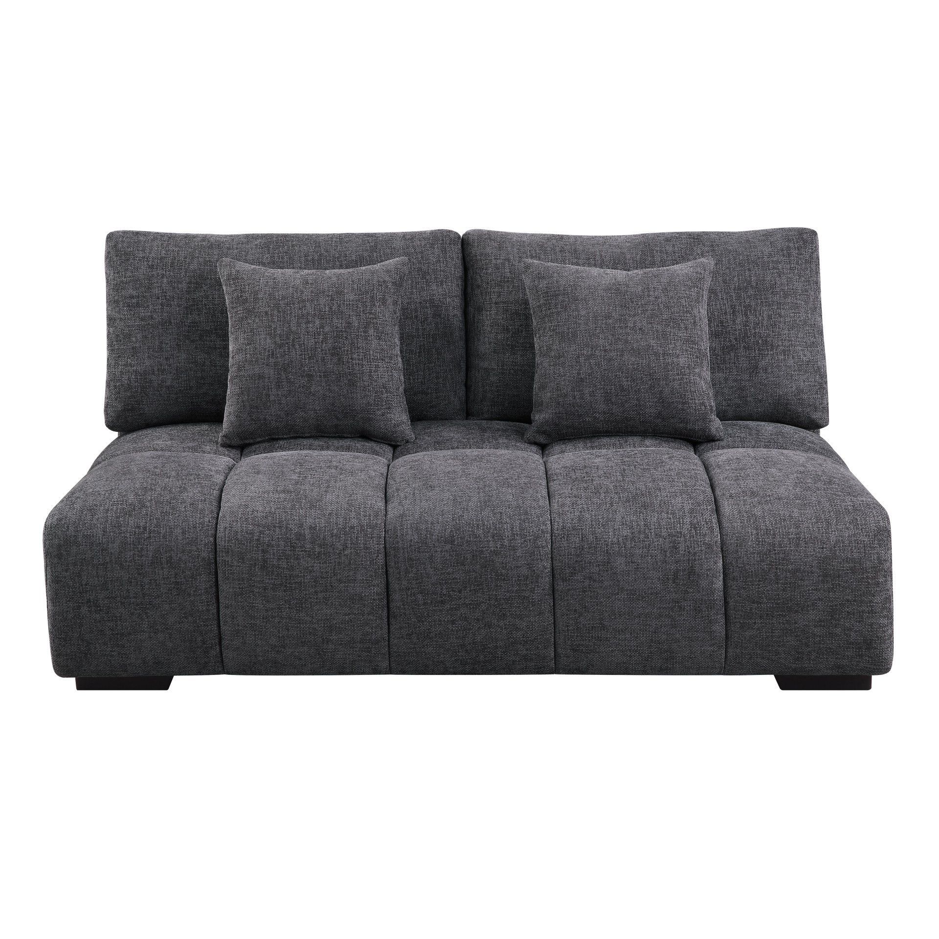 Chosen - Sectional Sofa With Toss Pillows With 2 Chaises With Ottoman - Gray - Image 12