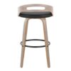 Cassis - Mid-Century Modern Fixed Height Barstool With Swivel With Round Footrest (Set of 2) - Light Gray / Black - Image 5