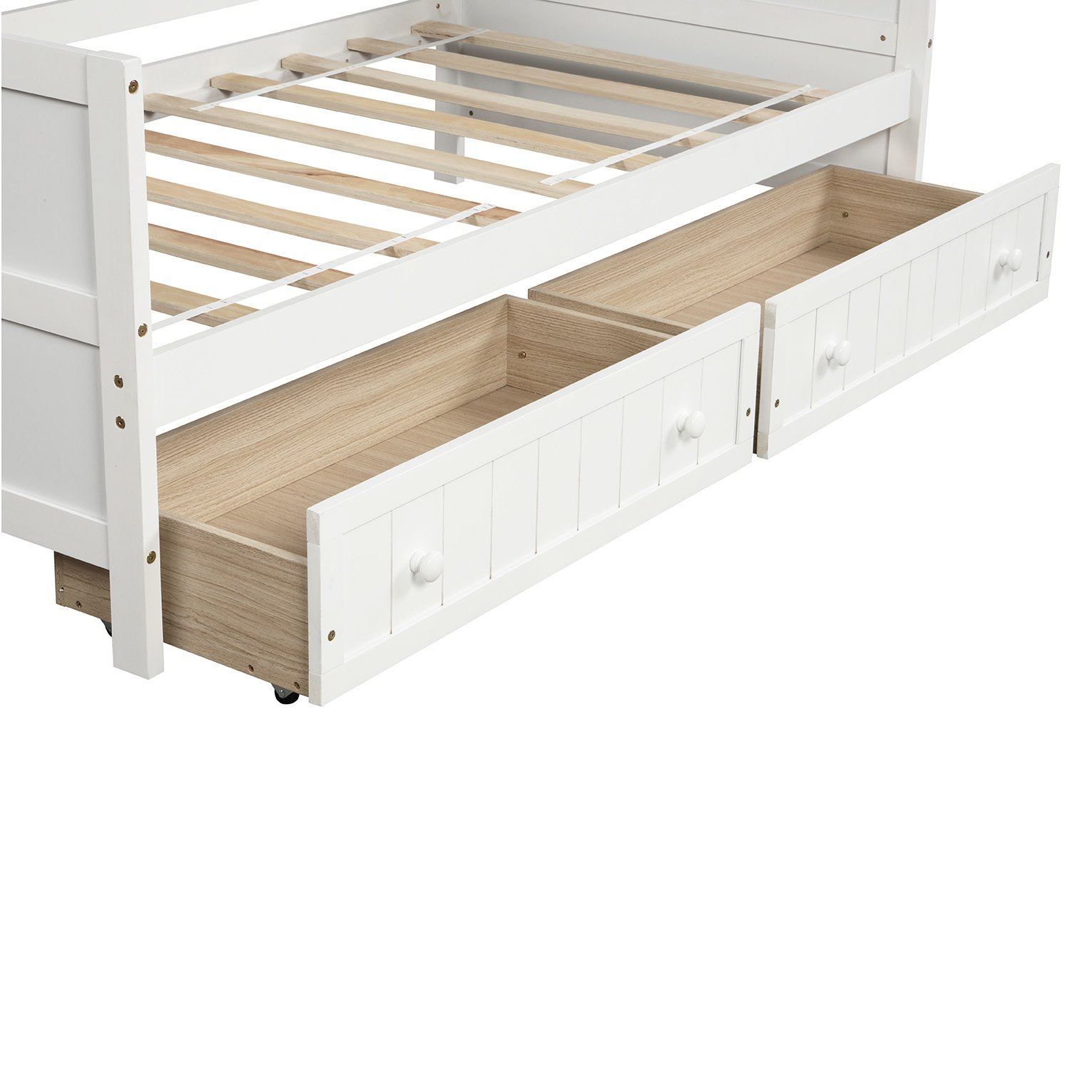 Twin Daybed With 2 Drawers, Sofa Bed For Bedroom Living Room, No Box Spring Needed - White - Image 15