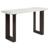 Edwyn - Natural Marble Top Sofa Table - White - Image 2