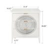 3 Drawer Cabinet With Hollow Carved 3 Drawer Dresser Storage Chest With Metal Handles For Entryway Living Room Bedroom - Beige - Image 5