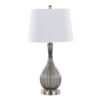 Jenny - Contemporary Table Lamp (Set of 2) - Clear Smokey Crackle / Nickel / White - Image 2