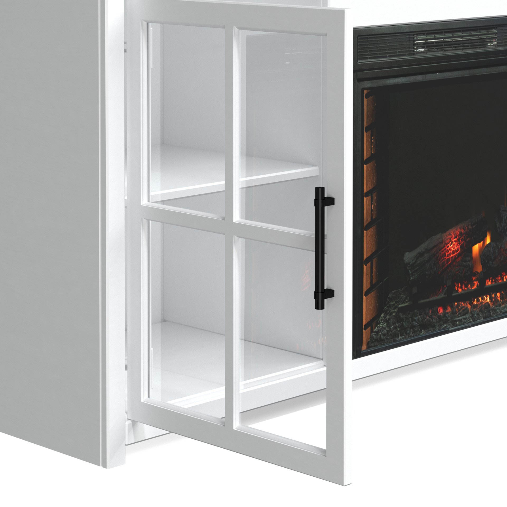 Hampton - Fireplace TV Stand Console For TVs Up To 85" - Jasmine Whitewash / Barnwood - Image 9