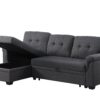 Lucca - Linen Reversible Sleeper Sectional Sofa With Storage Chaise - Dark Gray - Image 7