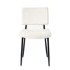 Modern Dining Chair Fabric Upholstered Chairs With Black Metal Legs For Home And Bedroom (Set of 2) - Beige - Image 15