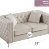 Chic Contemporary Loveseat - Ivory - Image 5