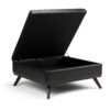 Owen - Square Coffee Table Storage Ottoman - Distressed Black - Image 2