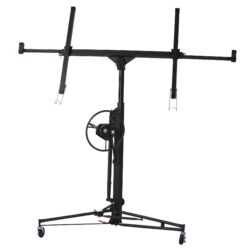 Drywall Panel Hoist Lift With 16Ft Reach, Welded Steel, 150 Lbs Capacity - Black