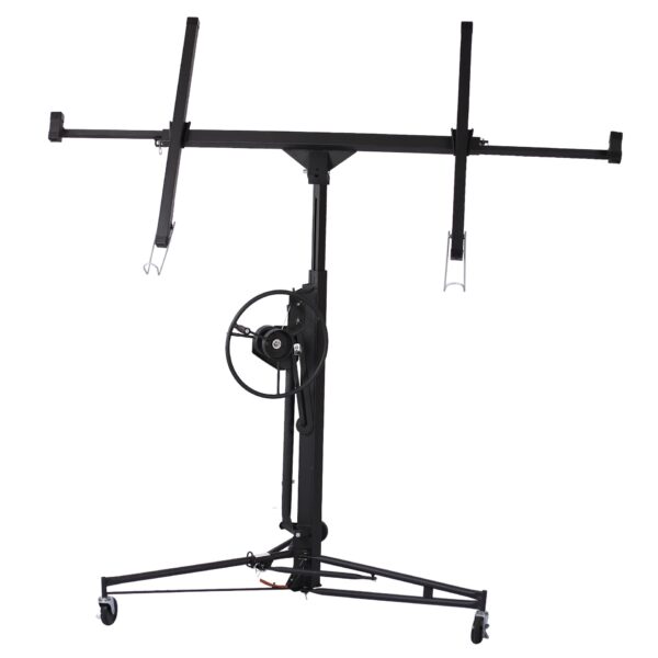 Drywall Panel Hoist Lift With 16Ft Reach, Welded Steel, 150 Lbs Capacity - Black