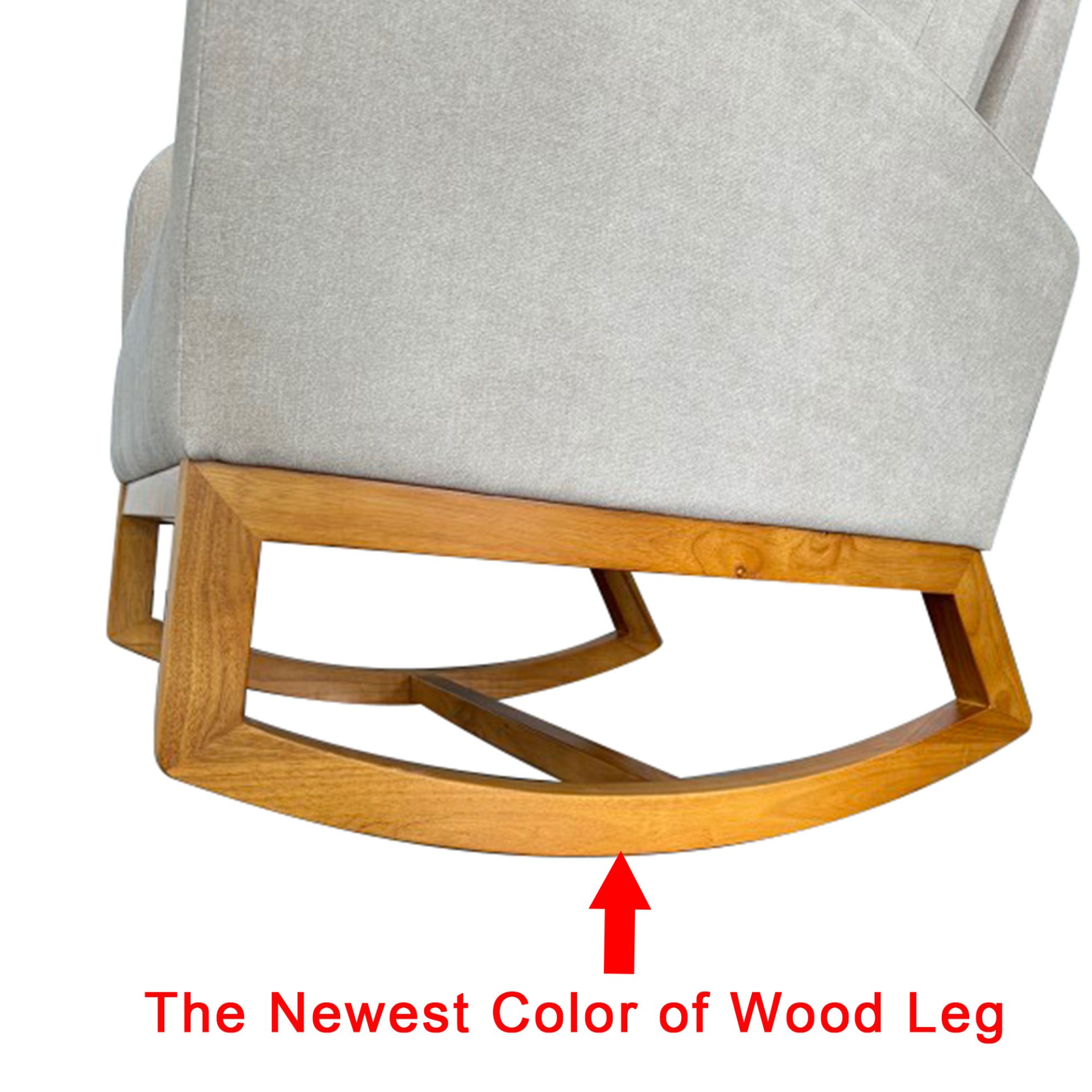 Linen Rocking Chair Accent Chair - Beige - Image 10