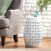 Lilac - Modern Side Table With Iron Cut Design - White - Image 8