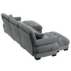 Modern U Shape Modular Sectional Sofa With Movable Ottomans Waist Pillows And Bolstered Armrests - Gray - Image 14