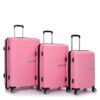 Hardshell Suitcase Double Spinner Wheels Pp Luggage Sets Lightweight Durable Suitcase With Tsa Lock, 3 Piece Set (20/24/28) - Pink - Image 4