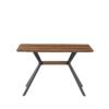 Modern Minimalist Style Dining Table MDF Wooden Top Metal Shelf Metal Heat Transfer Legs Leveling Feet For Dining Room Kitchen Office Table - Walnut / Black - Image 12