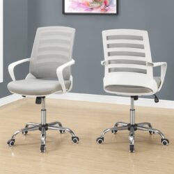 Office Chair, Adjustable Height, Swivel, Ergonomic, Armrests, Contemporary Stylish - White