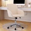 Adjustable Office Chair, Home Bedroom, Ergonomic Swivel Chair, Backrest Seat, Comfortable For Long Sitting - Khaki - Image 4