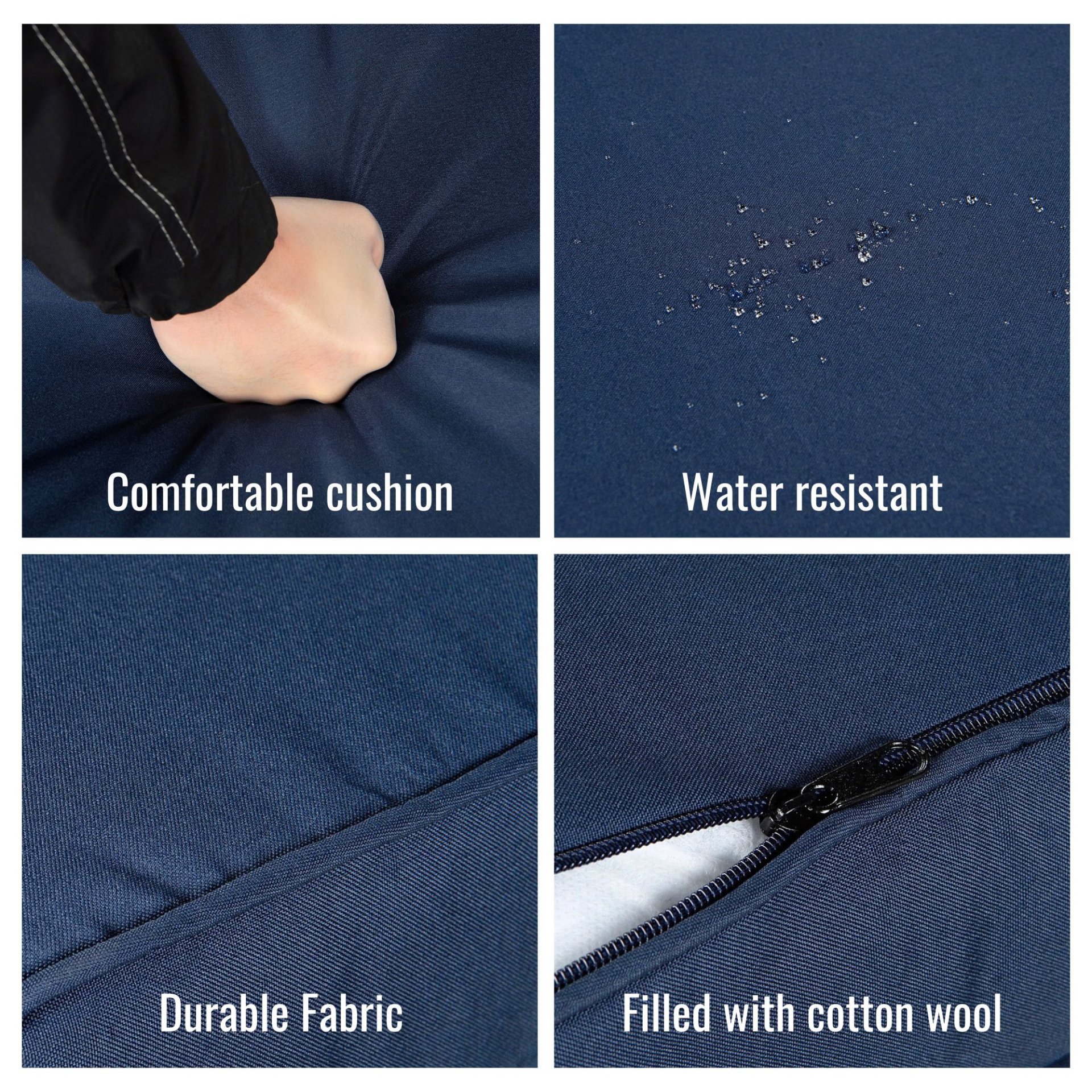 All Weather 5 Piece Patio Dining Table Sets With Acacia Wood Top And Umbrella Hole, Rattan Outdoor - Light Gray - Image 7