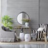 Classic Design Mirror With Round Shape And Baroque Inspired Frame For Bathroom, Entryway, Console Lean Against Wall - Black - Image 4