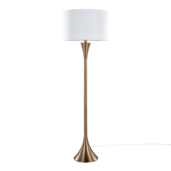 Lenuxe - Contemporary Floor Lamp - Golden Bronze / White