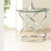 Modern Contemporary Cocktail Table Set - Chrome - Image 6