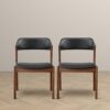 Enzo - Dining Chair (Set of 2) - Black / Brown - Image 2