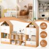 Versatile Children's Bookshelf With House Shaped Design Multifunctional Storage For Books And Toys - Natural Wood - Image 11