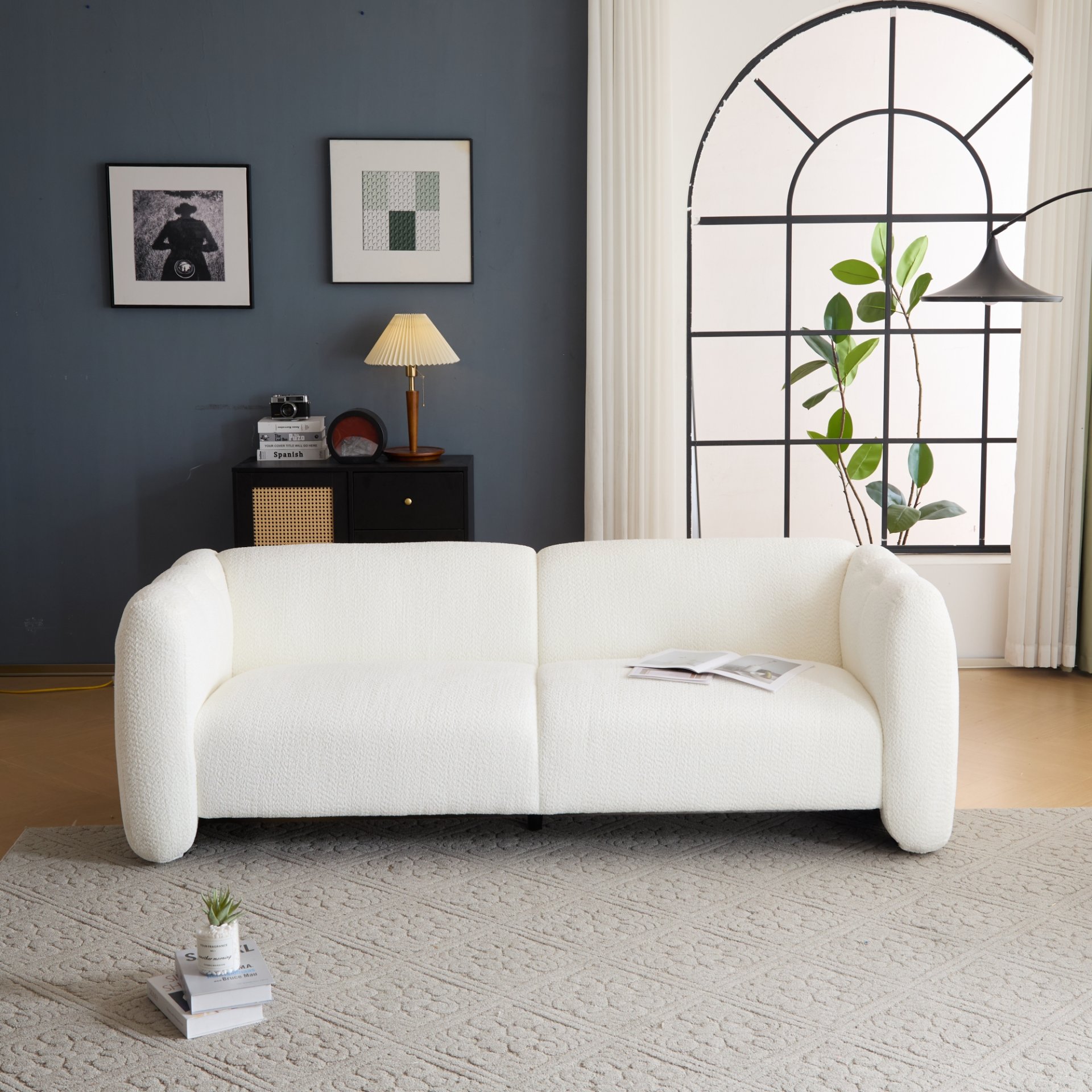Tonson - Seater Sofa, Wave Design, Living Rooms, Bedrooms, Apartment Office - White - Image 2