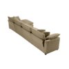 Modern Upholstered Corduroy Sofa With Footstool 4 Seater, Comfortable Living Room Furniture With Arm And Throw Pillows - Tan - Image 15