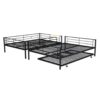 Full Over Full Metal Bunk Bed With Trundle - Black - Image 7