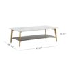 Coffee Table Rectangular Center Table For Living Room Open Space Side Table With Metal Frame - Golden / White - Image 3