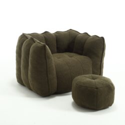 Soft Bean Bag Chair With High Resilient Foam (Chips) - Olive Green